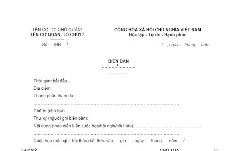 Mẫu Biên bản hành chính mới nhất 2 Mẫu Biên bản hành chính mới nhất