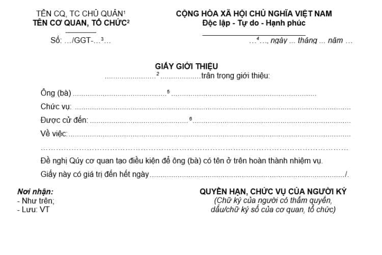 Mẫu Giấy giới thiệu mới nhất hiện nay