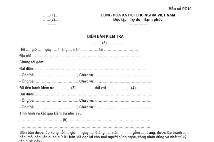 Mẫu PC10 | Biên bản kiểm tra về phòng cháy và chữa cháy 2 Mẫu PC10 | Biên bản kiểm tra về phòng cháy và chữa cháy