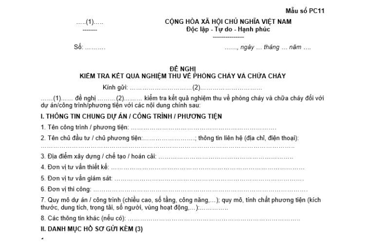 Văn bản đề nghị kiểm tra kết quả nghiệm thu về PCCC 2 Văn bản đề nghị kiểm tra kết quả nghiệm thu về PCCC