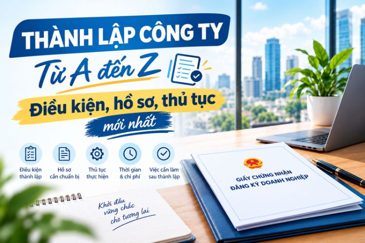 Thành lập công ty 2026: Điều kiện, hồ sơ, thủ tục mới nhất 2 Thành lập công ty 2026: Điều kiện, hồ sơ, thủ tục mới nhất