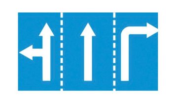 Biển báo Hướng đi trên mỗi làn đường phải theo (Biển số R.411) 2 bien so r 411 huong di tren moi lan duong phai theo