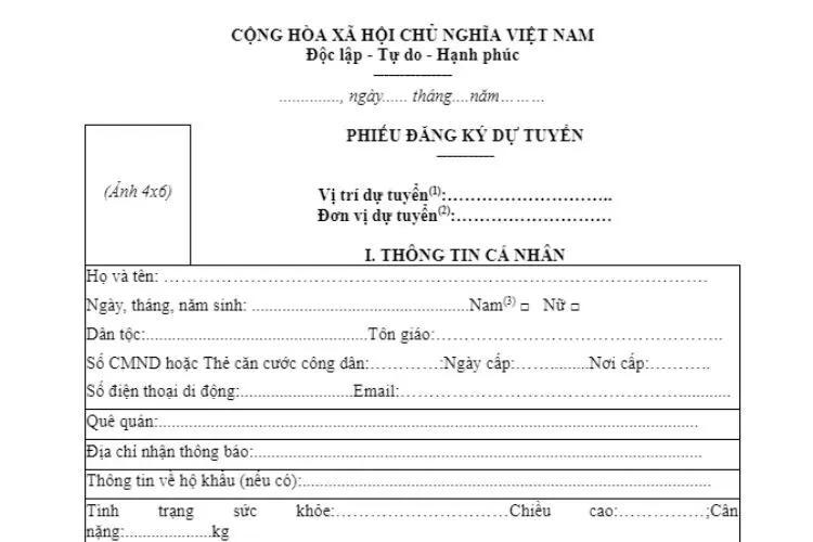Mẫu phiếu đăng ký dự tuyển viên chức mới nhất và cách viết 2 Mẫu phiếu đăng ký dự tuyển viên chức mới nhất và cách viết