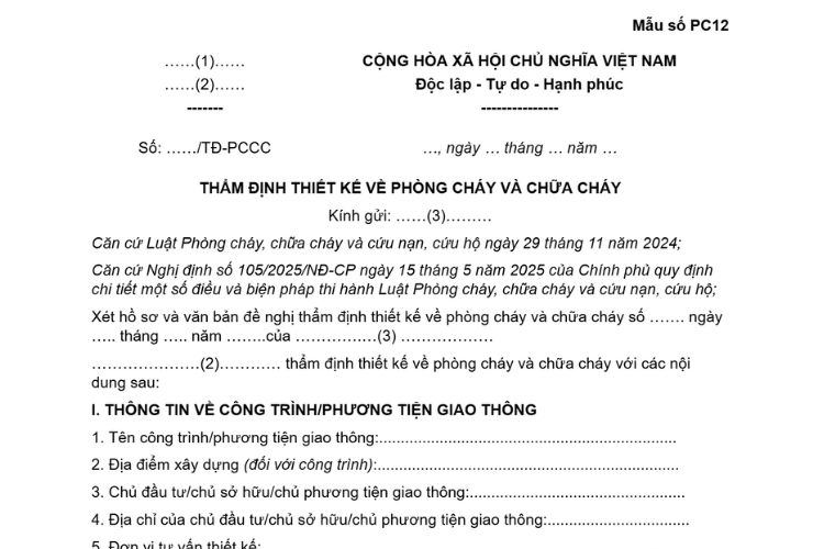 Mẫu Văn bản thẩm định thiết kế về phòng cháy và chữa cháy của cơ quan Công an 2 Mẫu Văn bản thẩm định thiết kế về phòng cháy và chữa cháy của cơ quan Công an