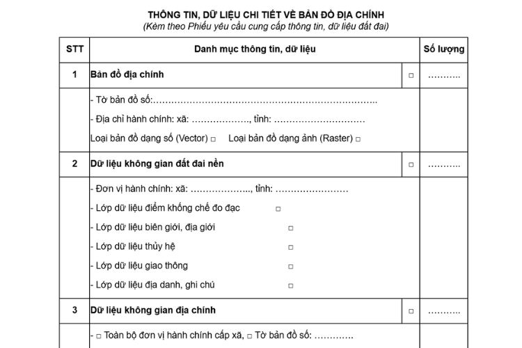Thông tin, dữ liệu chi tiết về bản đồ địa chính 2 Thông tin, dữ liệu chi tiết về bản đồ địa chính