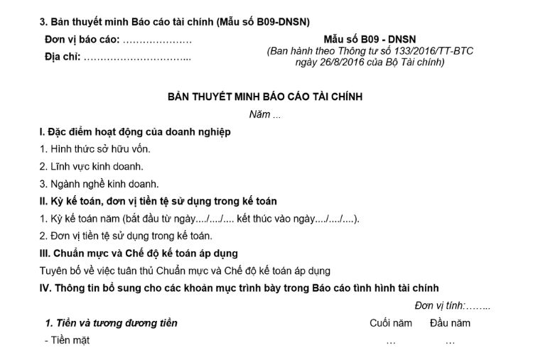 Bảng cân đối tài khoản nộp cho cơ quan thuế (Mẫu số F01 - DNN) theo Thông tư 133