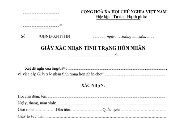 Mẫu Giấy xác nhận tình trạng hôn nhân 2 Mẫu Giấy xác nhận tình trạng hôn nhân