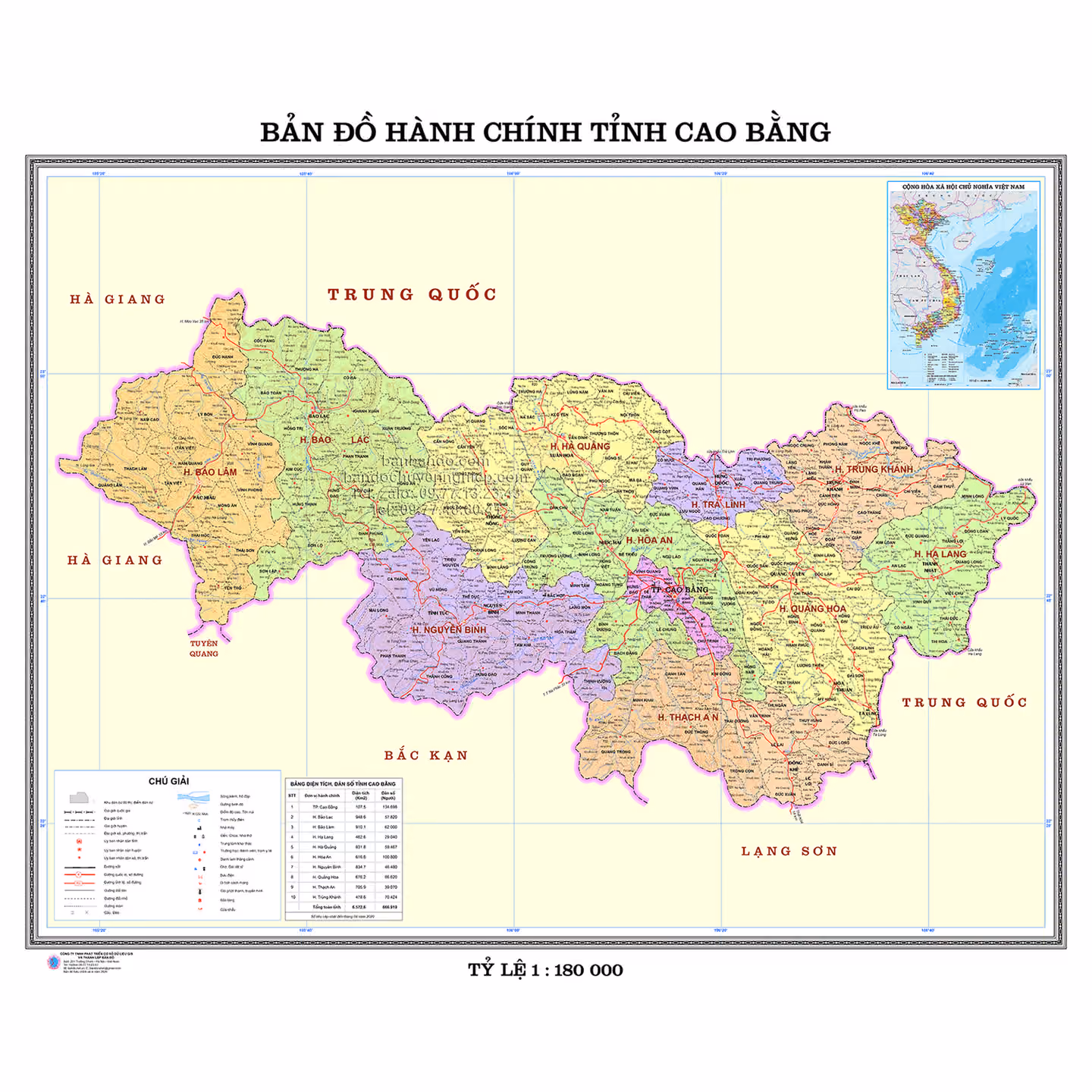 Bản đồ Tỉnh Cao Bằng