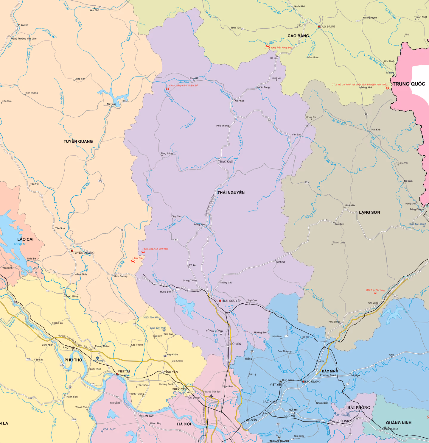 Bản đồ Tỉnh Thái Nguyên