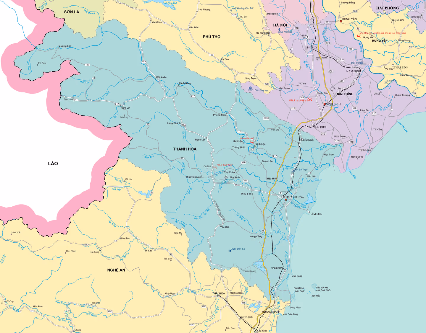 Bản đồ Tỉnh Thanh Hóa