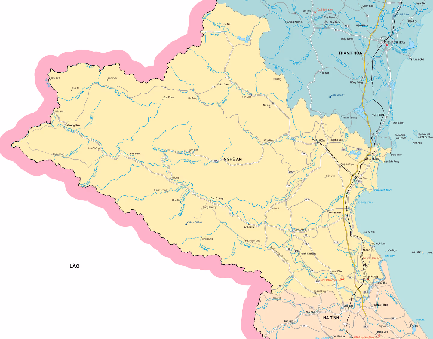 Bản đồ Tỉnh Nghệ An