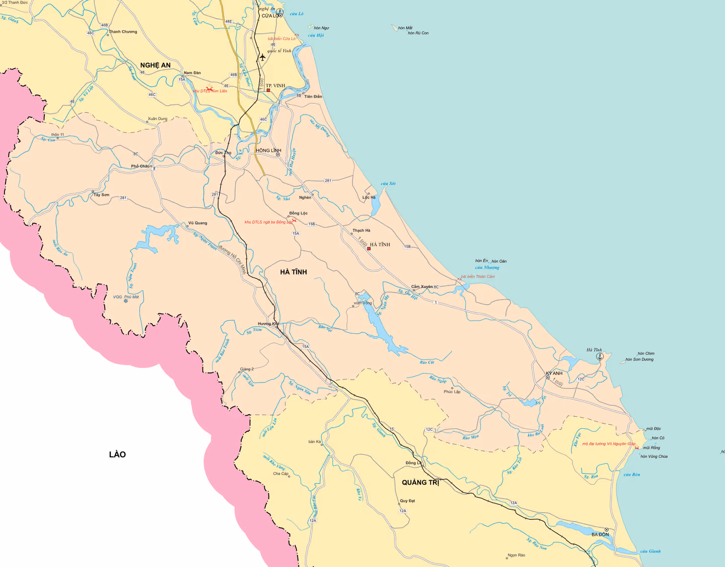 Bản đồ Tỉnh Hà Tĩnh