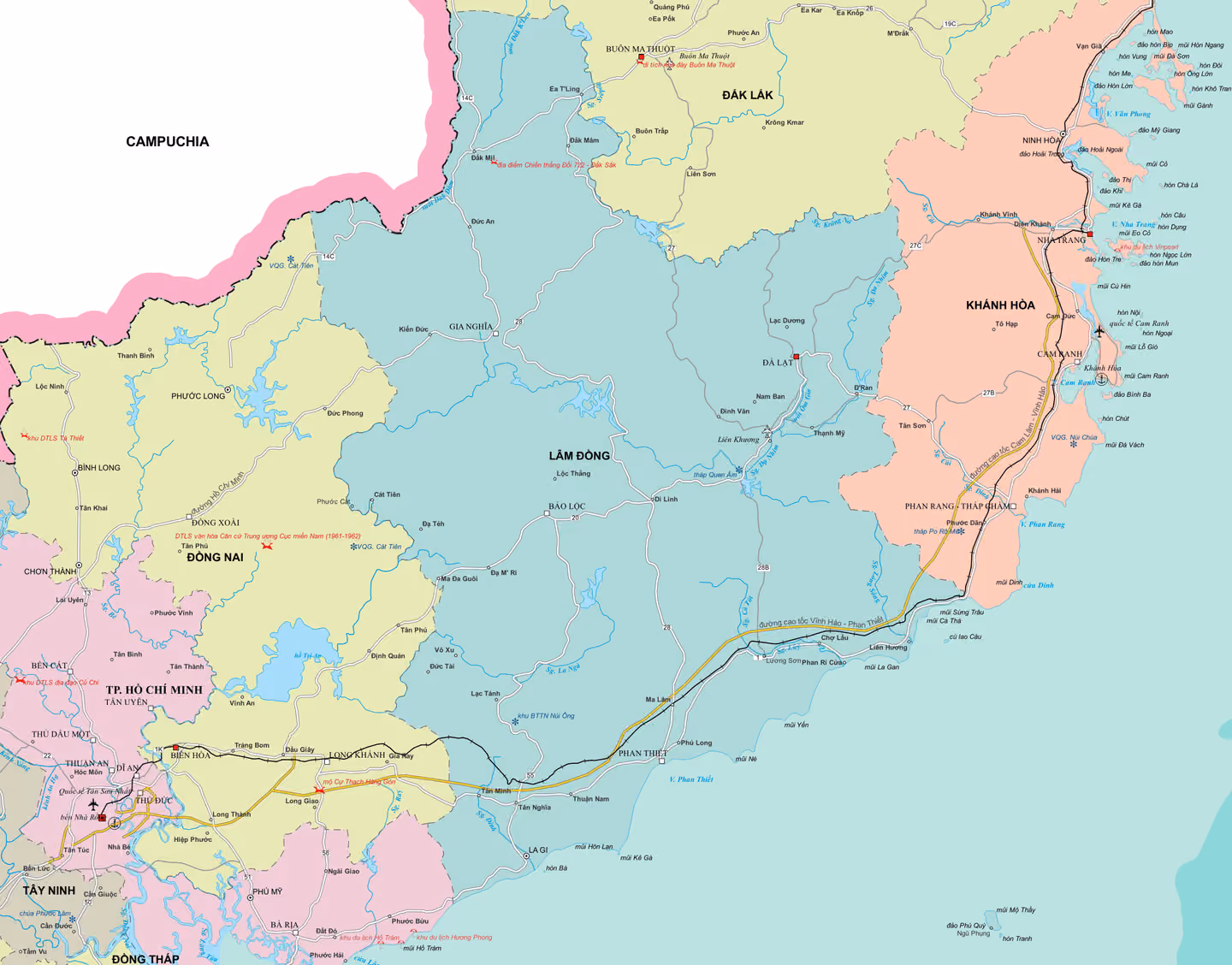 Bản đồ Tỉnh Lâm Đồng